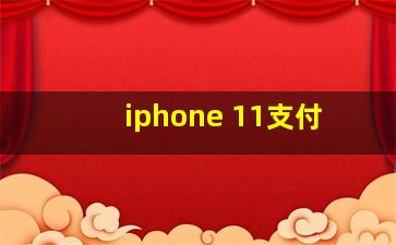 iphone 11支付